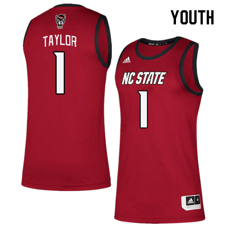 Youth #1 Jayden Taylor NC State Wolfpack College Basketball Jerseys Stitched Sale-Red - Click Image to Close